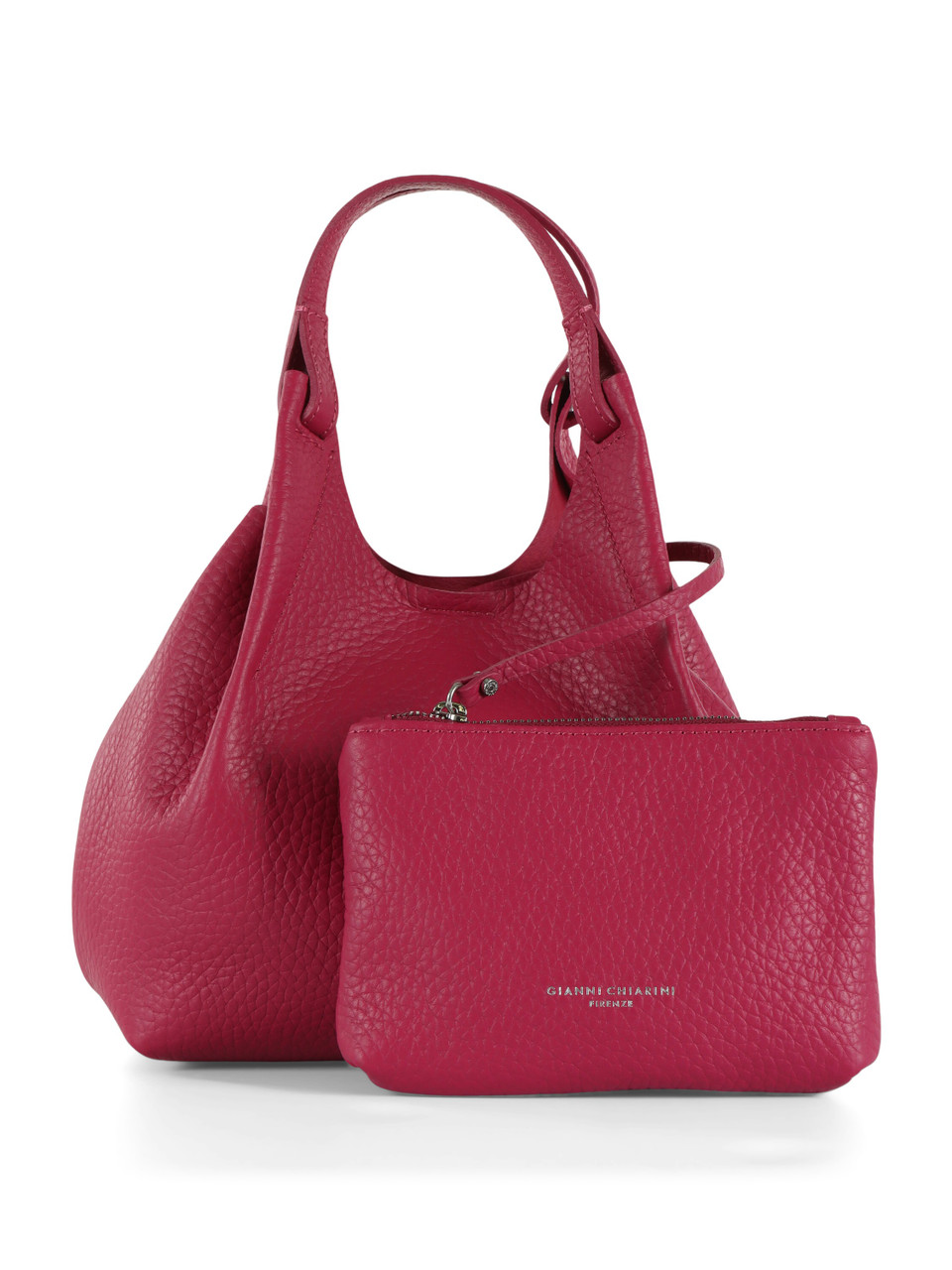 CICLAMINO | Borsa a mano in pelle martellata DUA Small