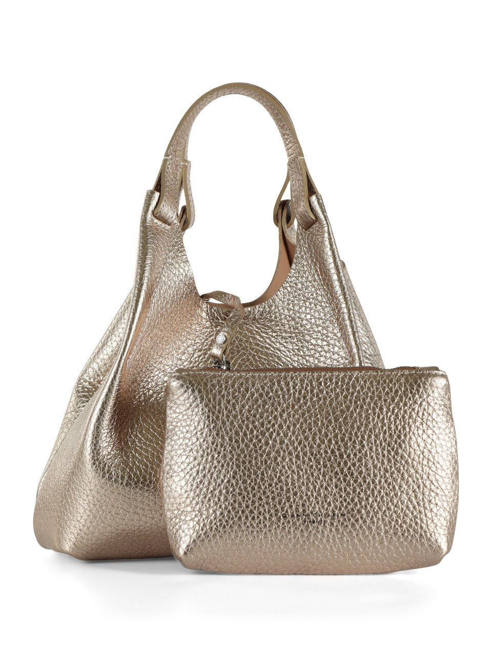 ORO | Borsa a mano in pelle martellata DUA Small