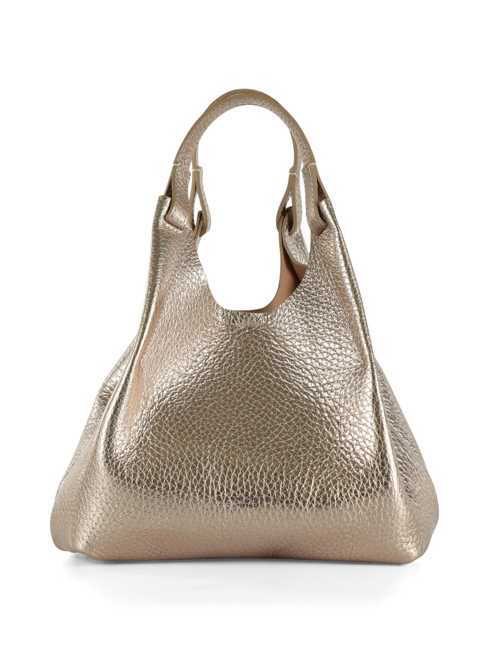 ORO | Borsa a mano in pelle martellata DUA Small