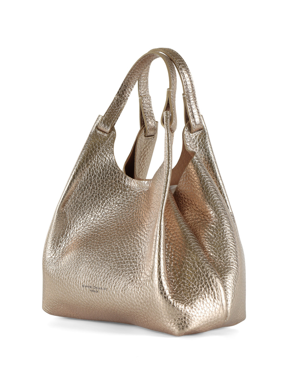 ORO | Borsa a mano in pelle martellata DUA Small