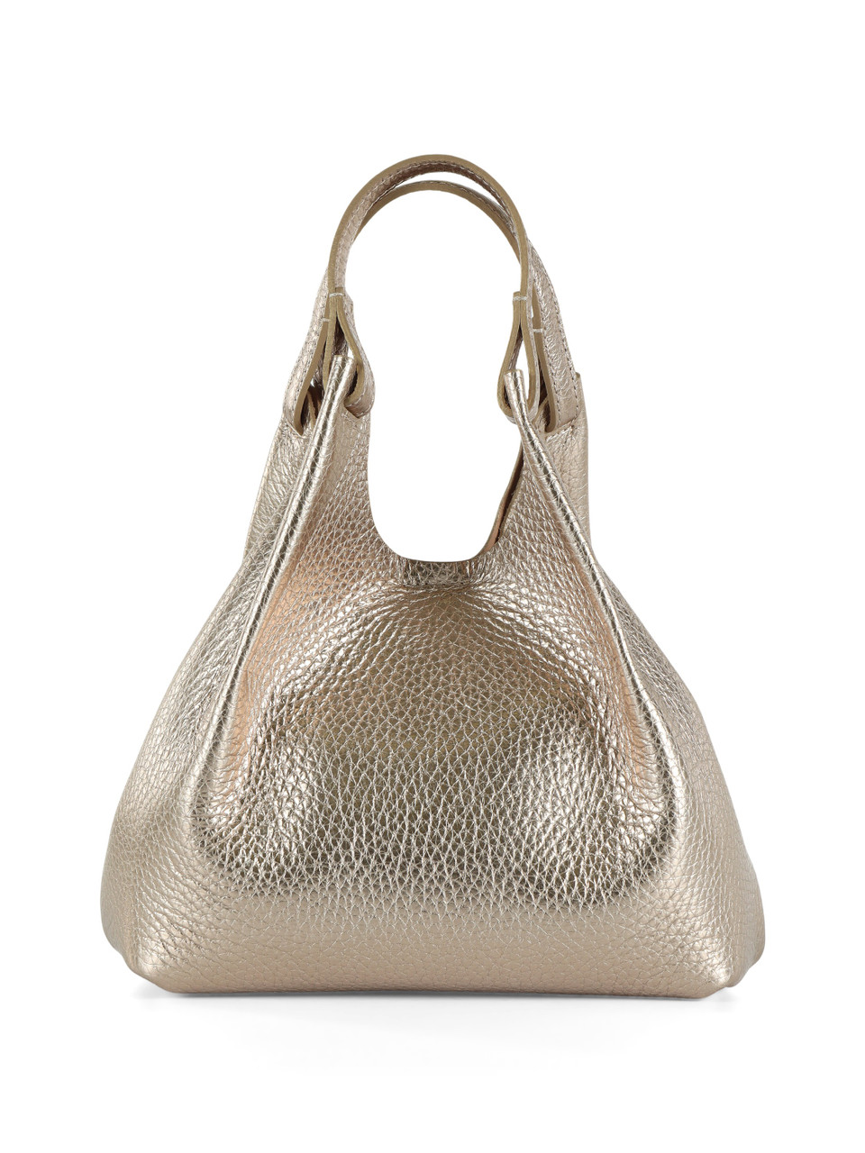 ORO | Borsa a mano in pelle martellata DUA Small