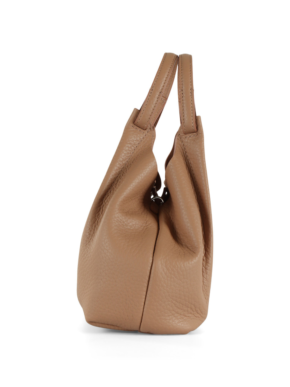 MARRONE CHIARO | Borsa a mano in pelle martellata DUA Small