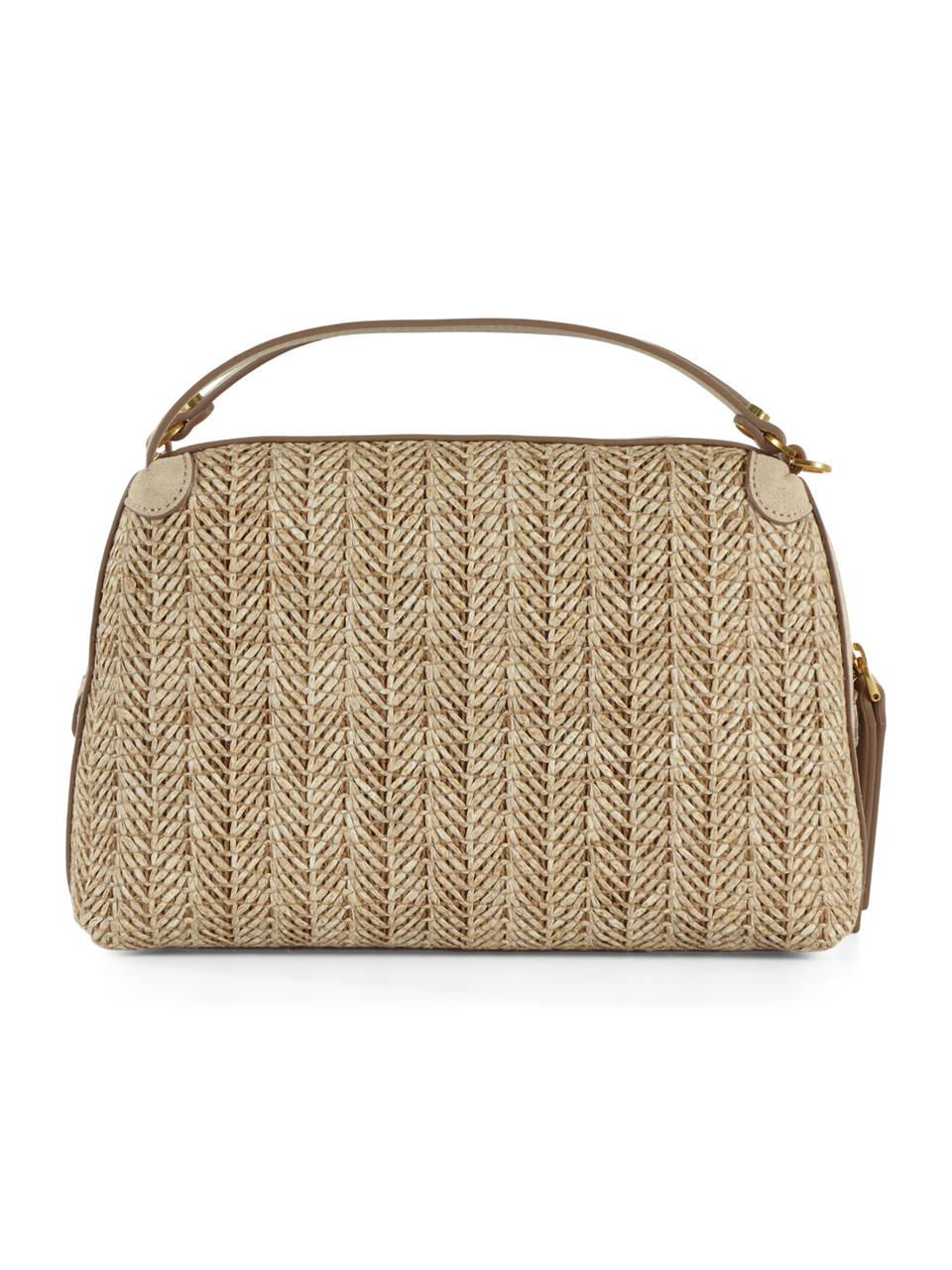 BEIGE | Borsa a mano in in paglia e suede ALIFA