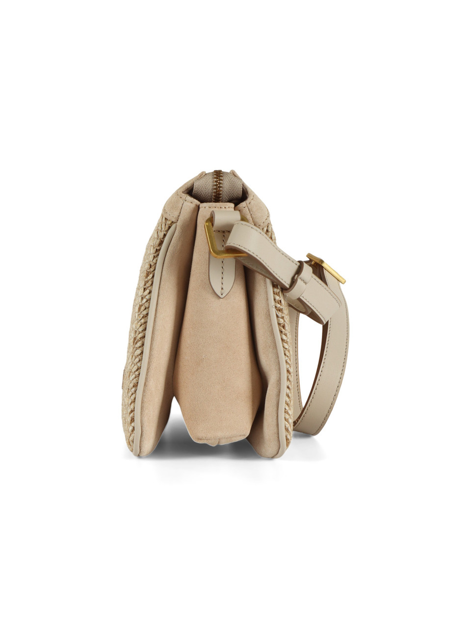 BEIGE | Borsa a spalla in in paglia e suede BROOKE