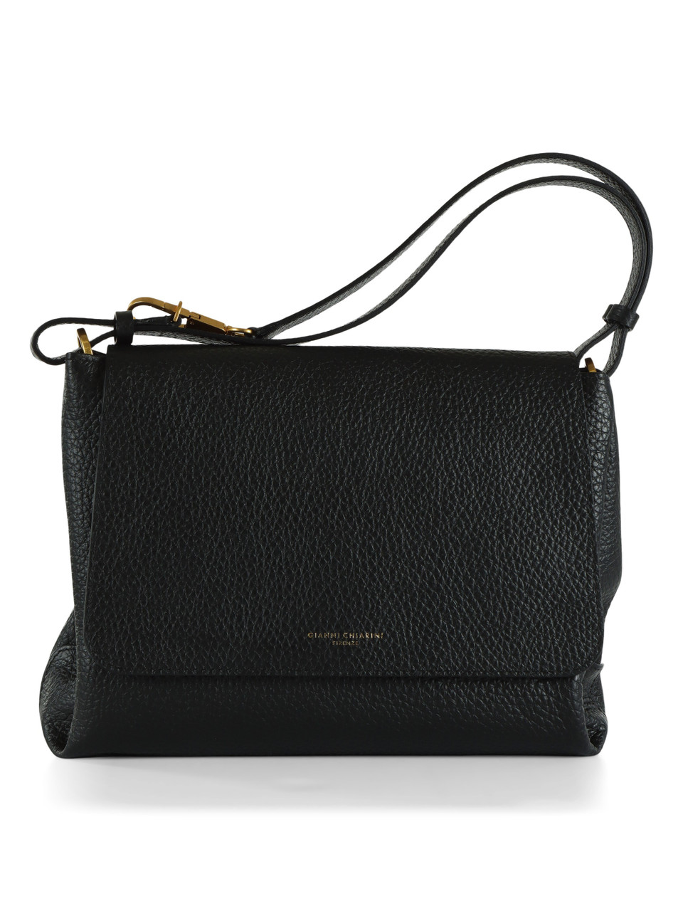 NERO | Borsa a spalla in pelle martellata CECILE Medium