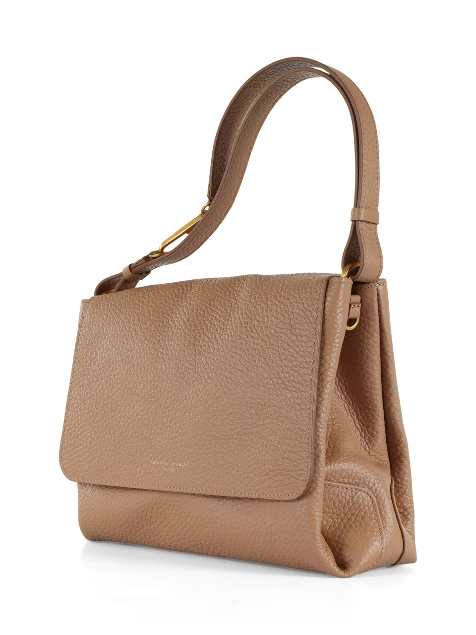 Tonfarbe | CECILE Medium Schultertasche aus genarbtem Leder