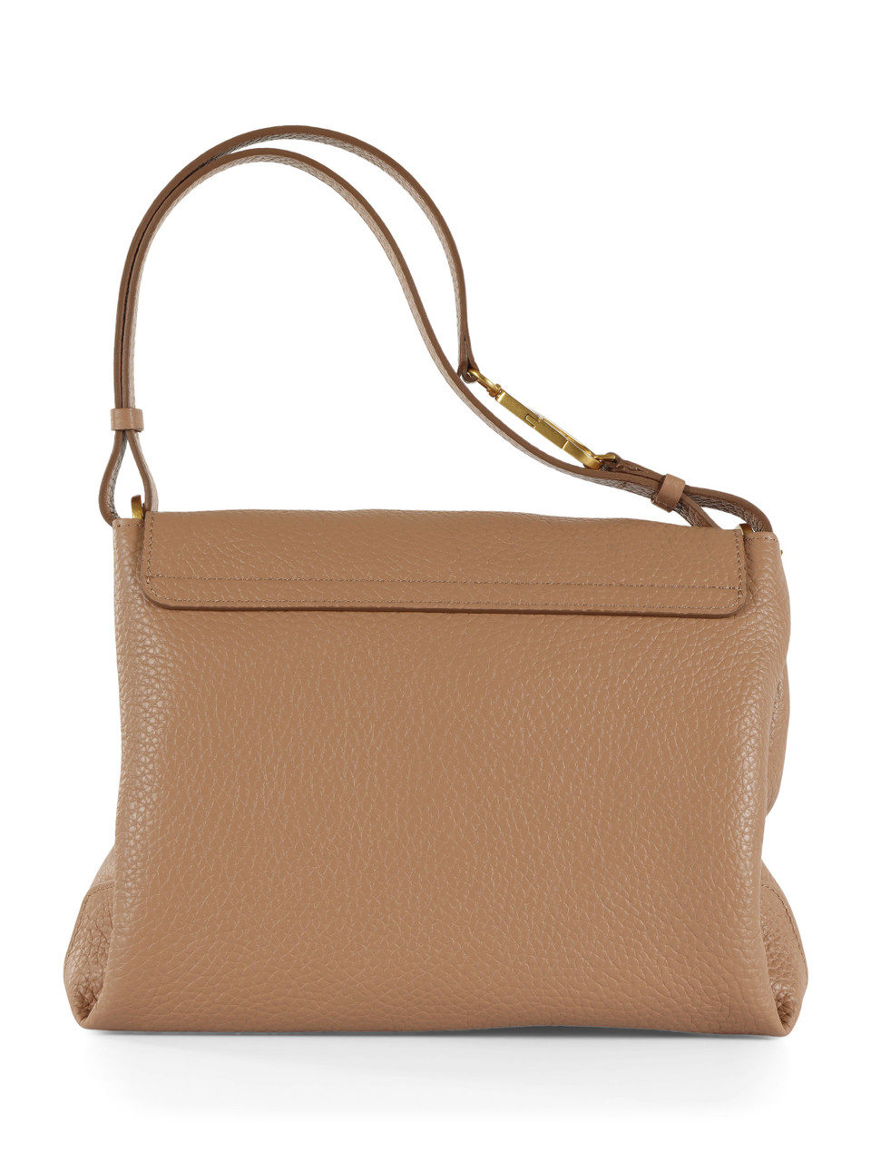Tonfarbe | CECILE Medium Schultertasche aus genarbtem Leder