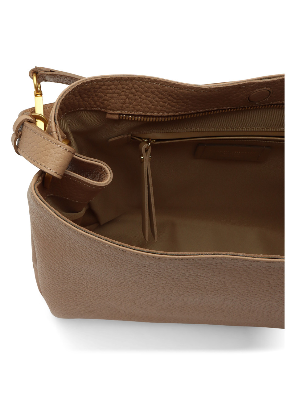 Tonfarbe | Schultertasche aus genarbtem Leder CECILE Large