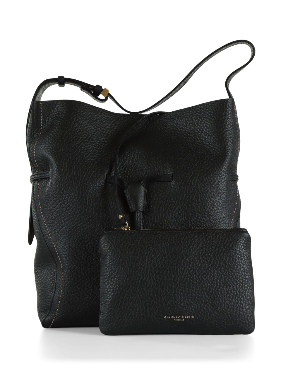 SCHWARZ | SIENNA Große Tasche aus genarbtem Leder