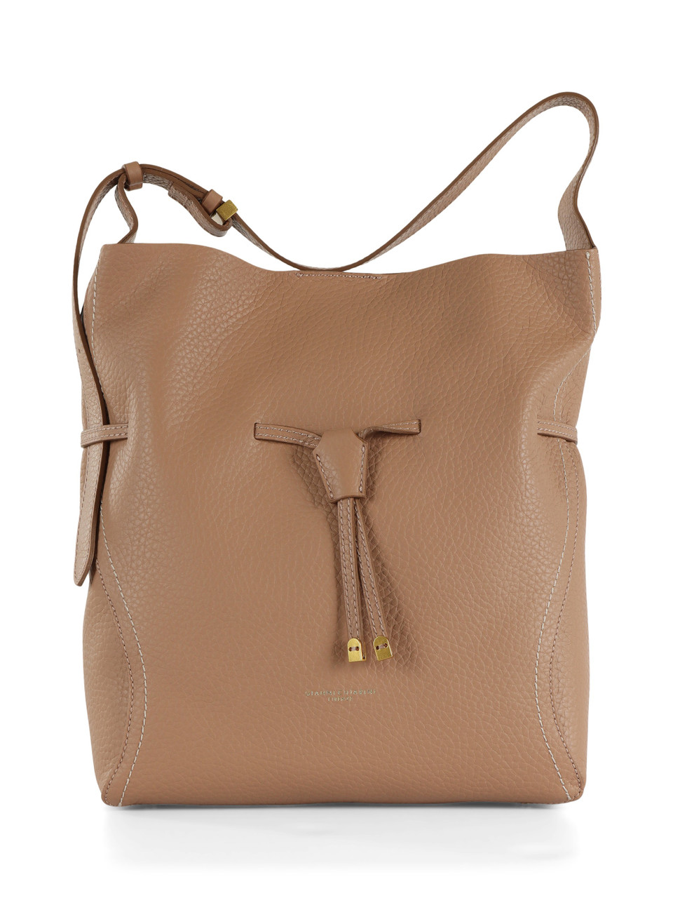 Tonfarbe | SIENNA Große Tasche aus genarbtem Leder