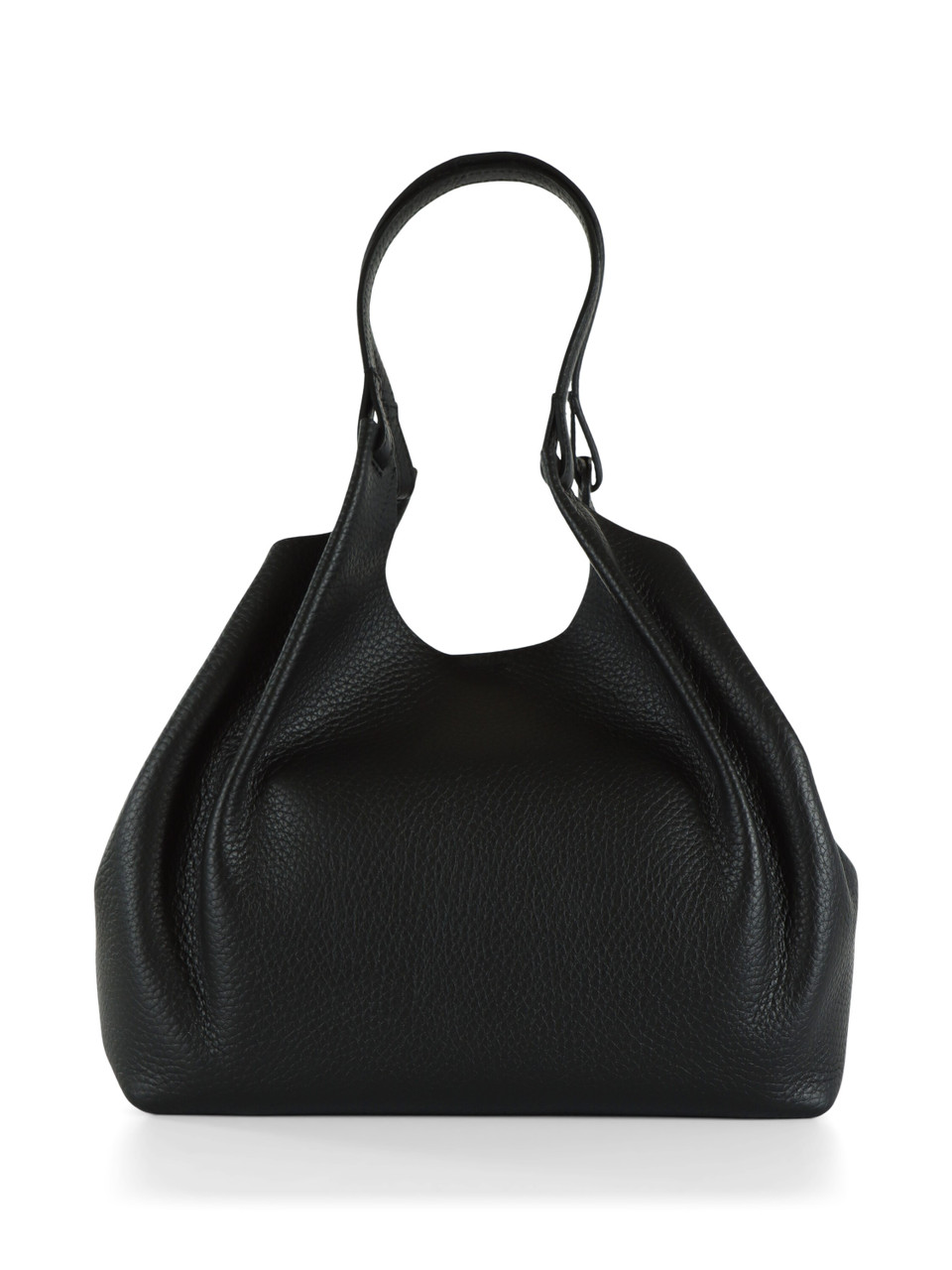 NERO | Borsa a spalla in pelle martellata DUA Large