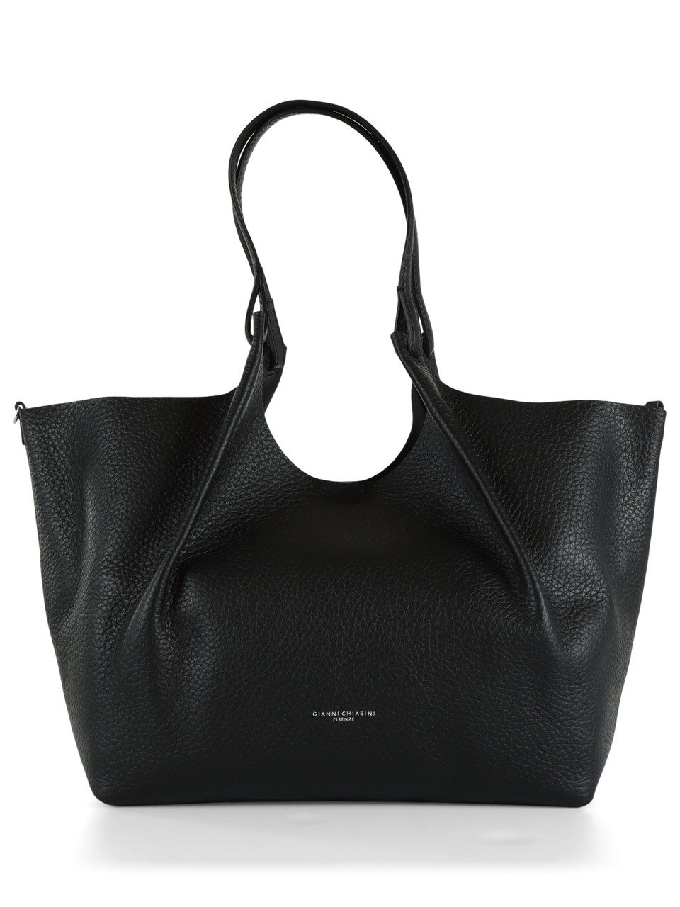 NERO | Borsa a spalla in pelle martellata DUA Large