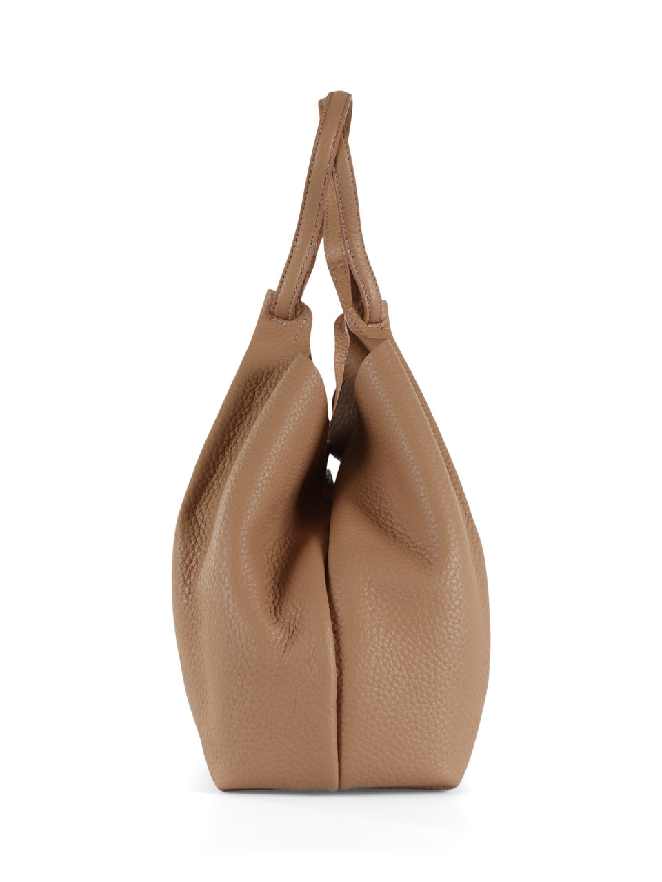 MARRONE CHIARO | Borsa a spalla in pelle martellata DUA Large