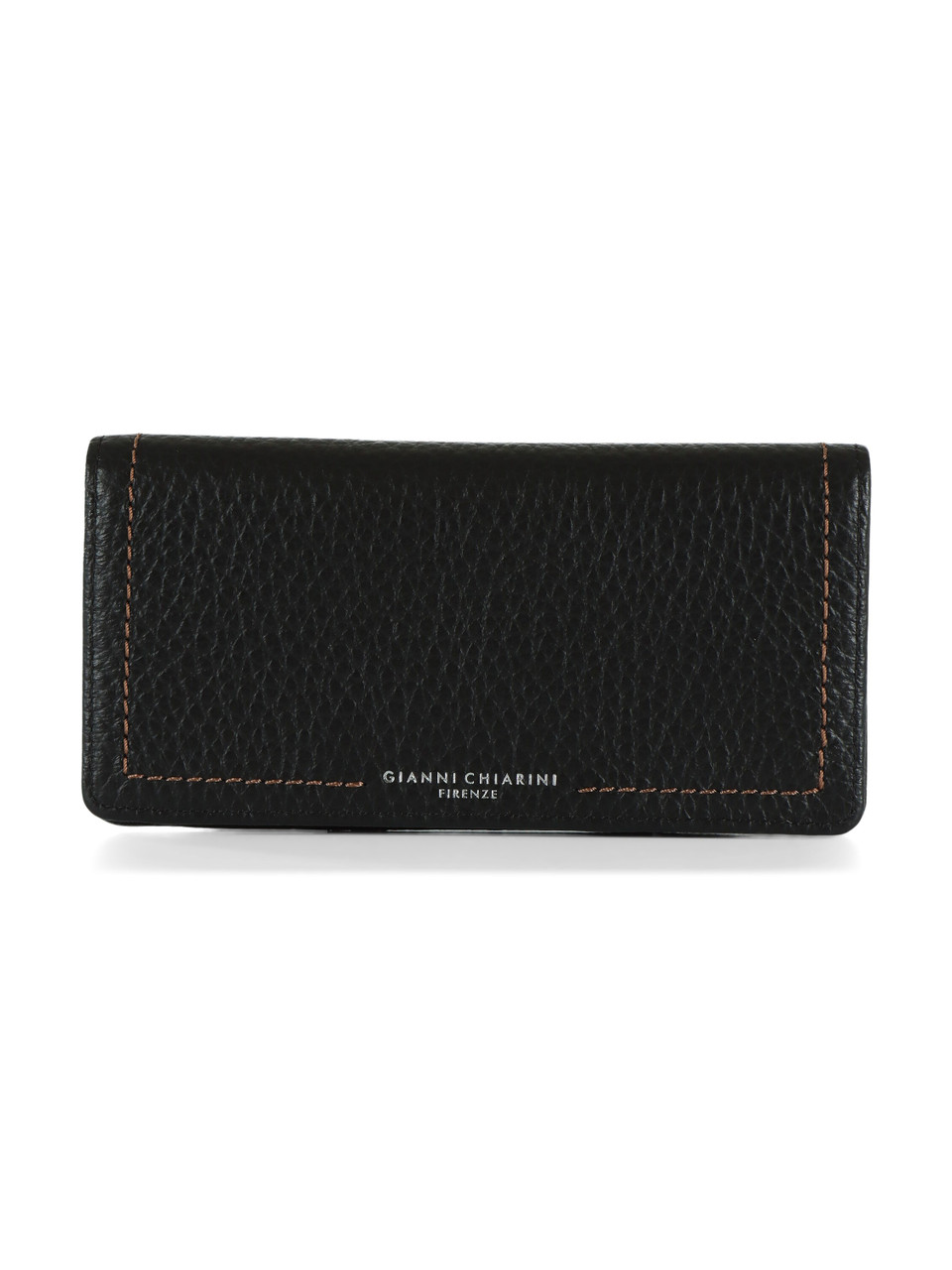 SCHWARZ | Portemonnaie aus genarbtem Leder mit Logo-Schriftzug