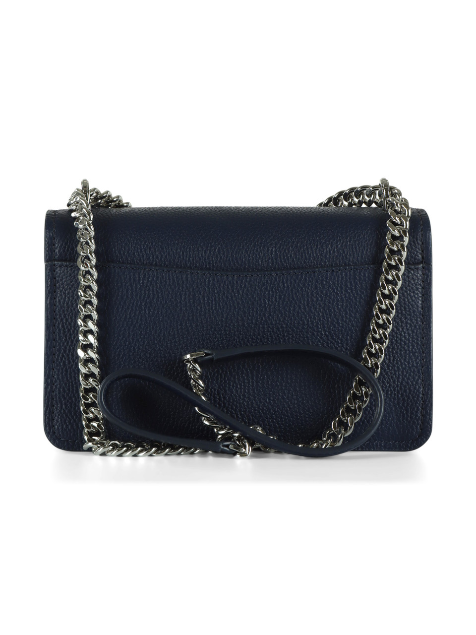 BLU SCURO | Borsa a tracolla in pelle martellata CLAIRE Large