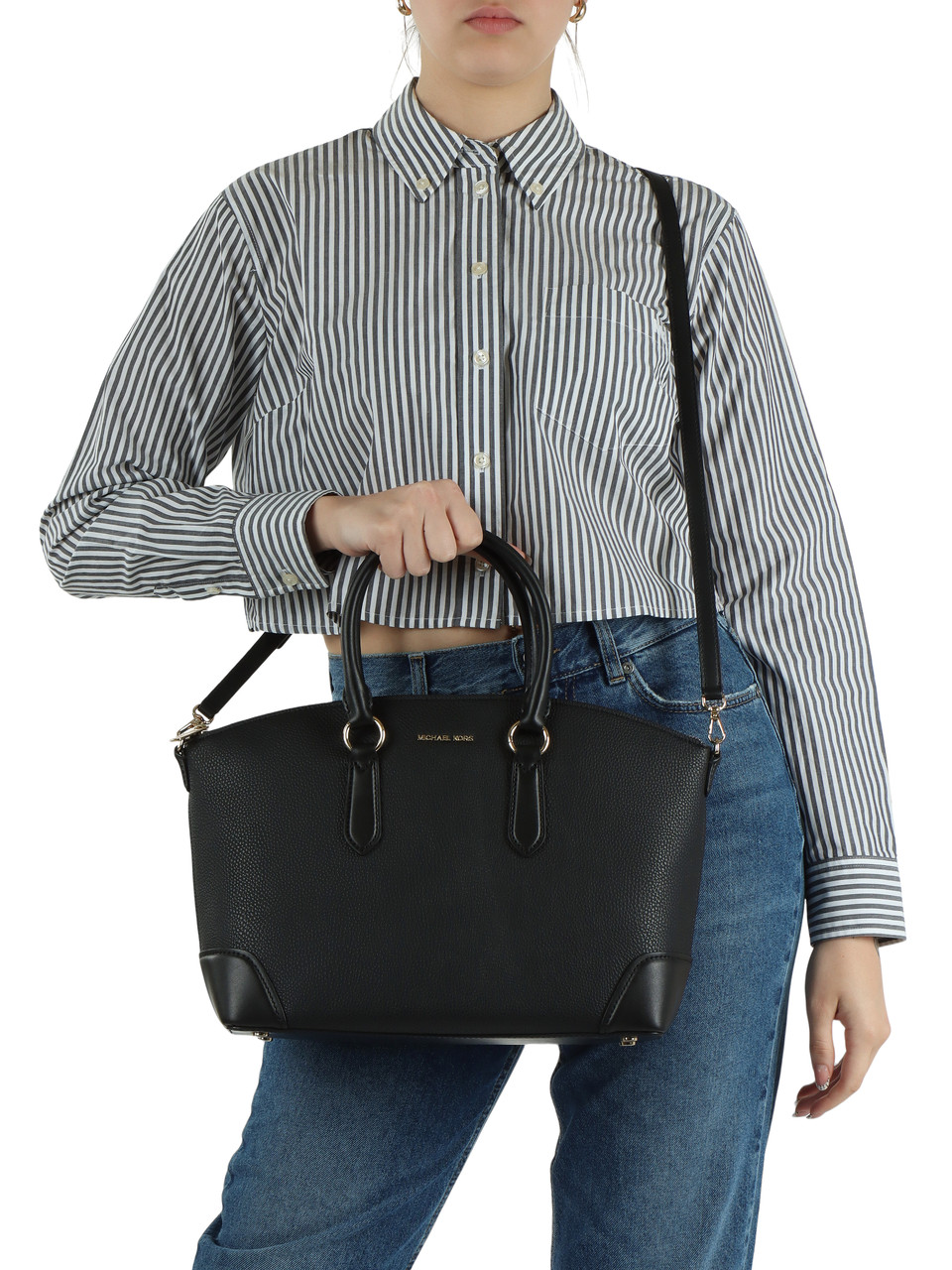 SCHWARZ | MURPHY Large Handtasche aus genarbtem Leder