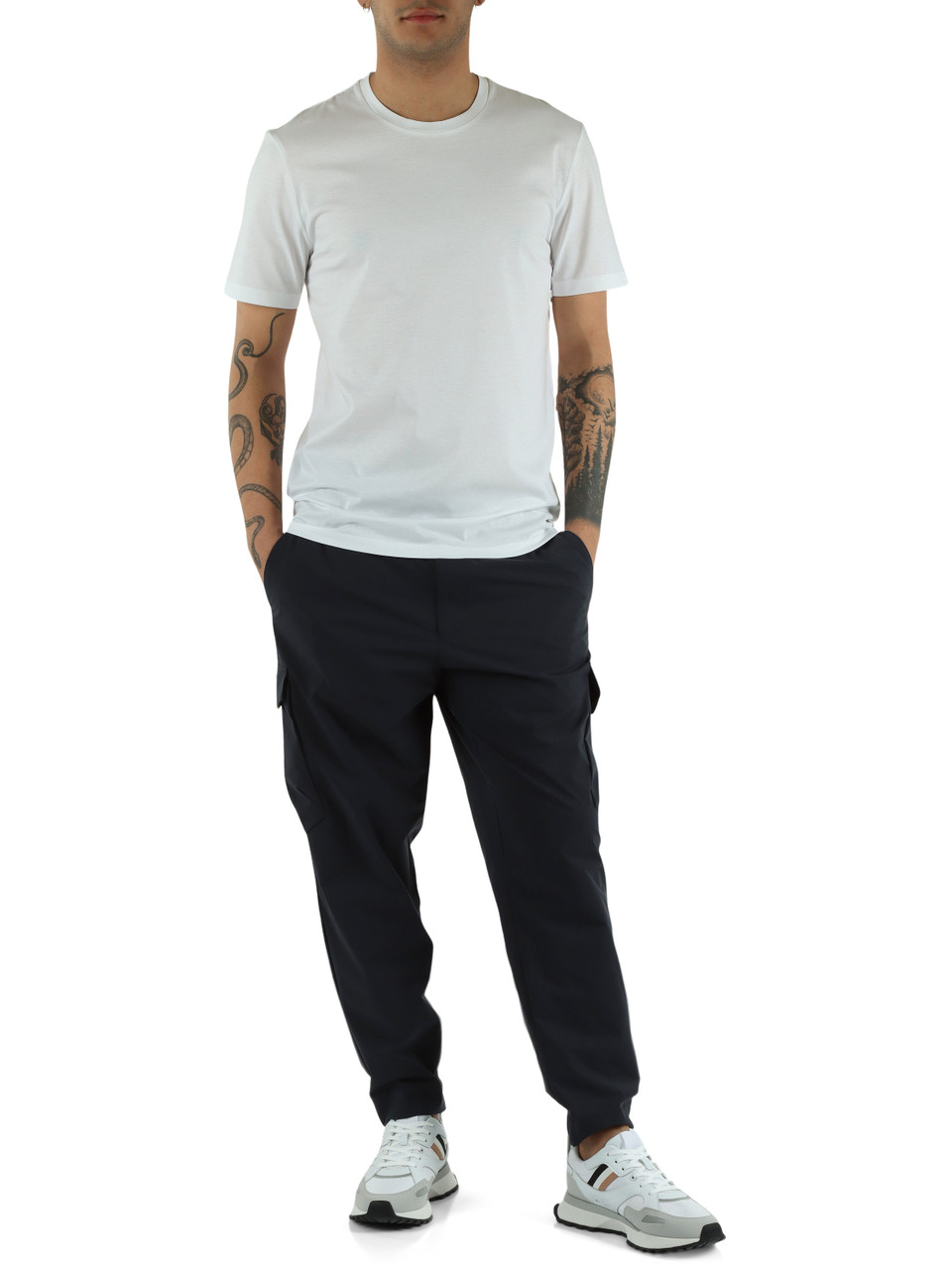 BIANCO | T-shirt slim fit in cotone mercerizzato