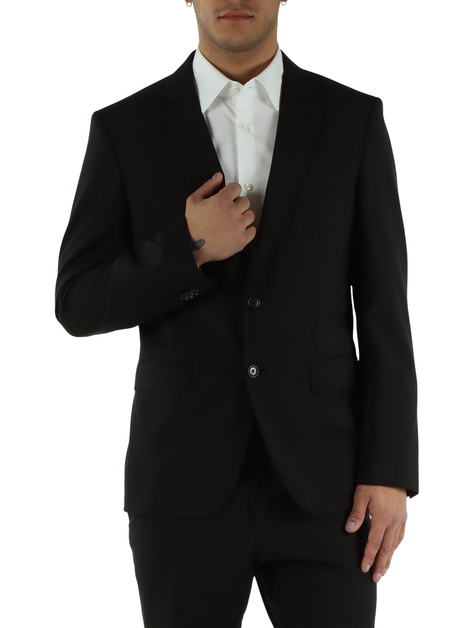 NERO | Giacca slim fit in lana vergine Natural Bi-Streth