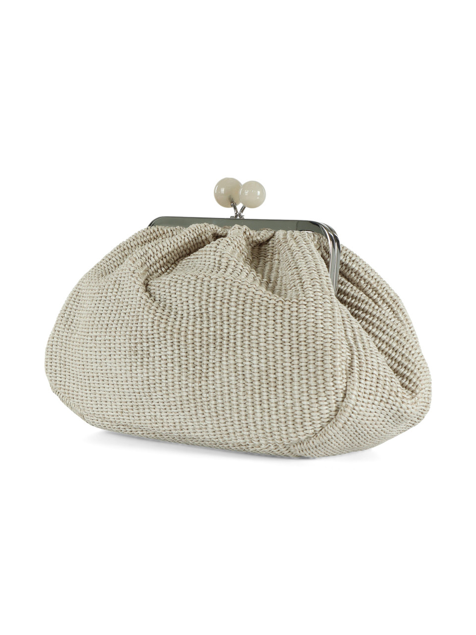 BEIGE | Borsa Pasticcino media effetto rafia FORTUNA