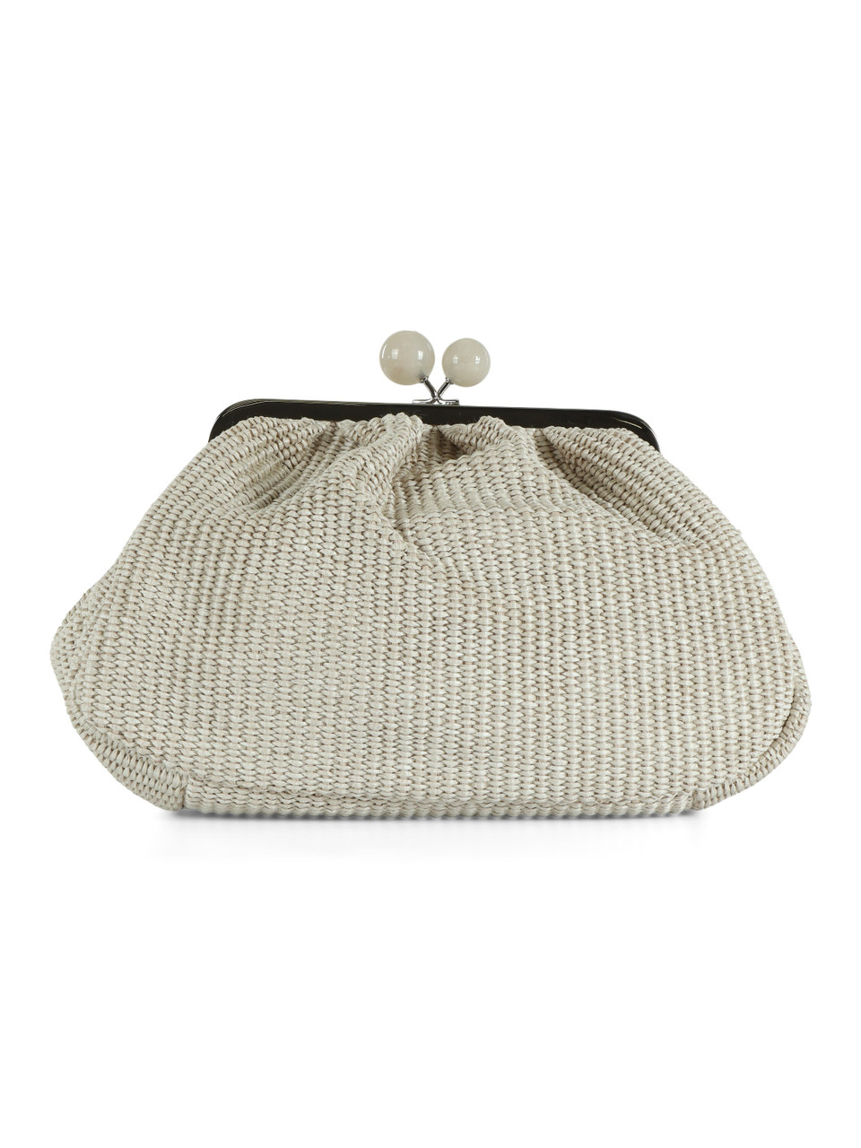 BEIGE | Borsa Pasticcino media effetto rafia FORTUNA