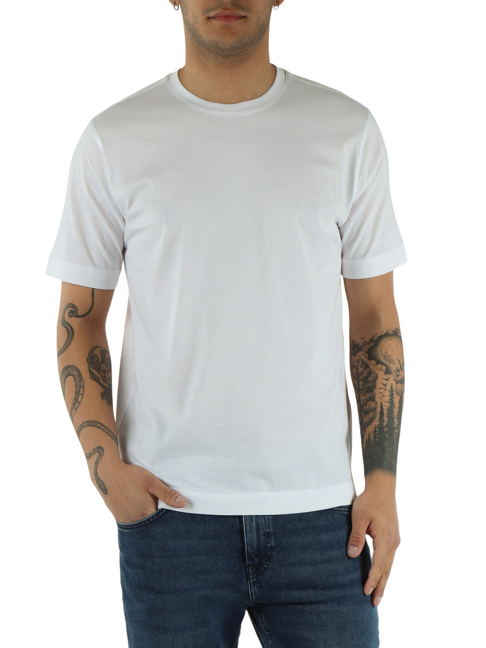 BIANCO | T-shirt girocollo in cotone Supima