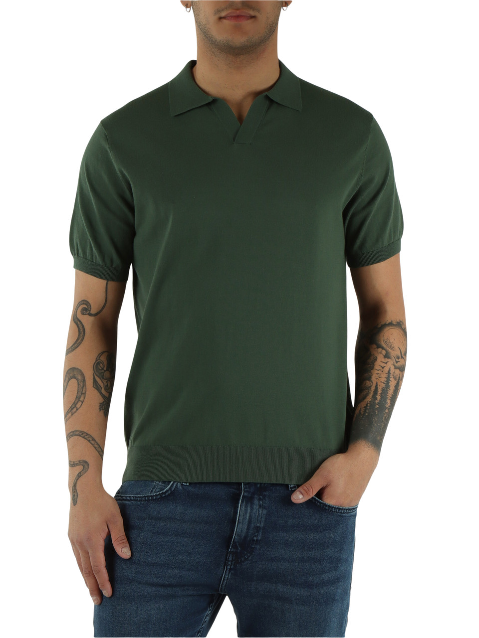 VERDE SCURO | Polo derby in maglina Fresh Cotton