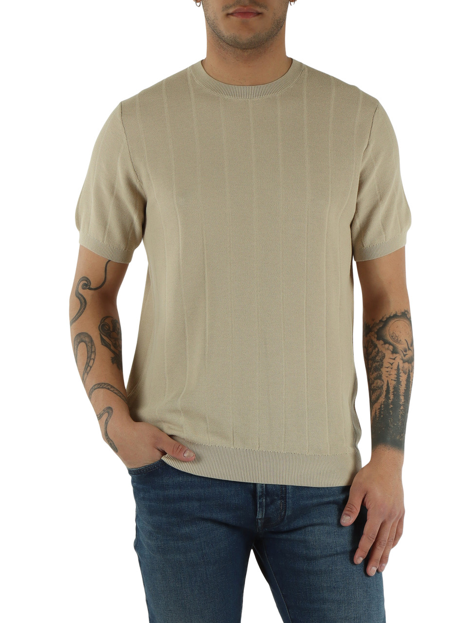 BEIGE | Maglia girocollo a manica corta Fresh Cotton