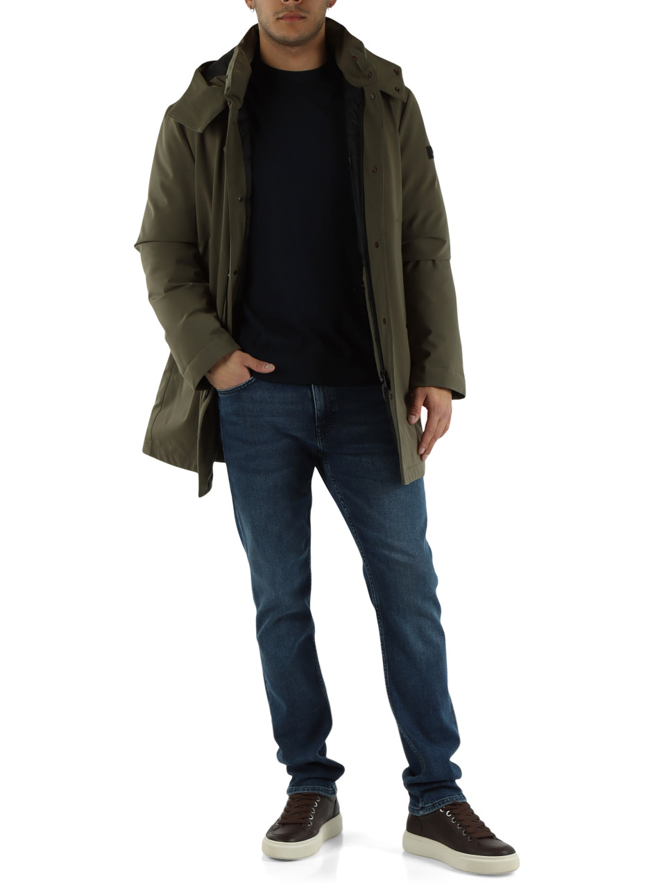 BLU SCURO | Maglia girocollo in cotone ultrafine