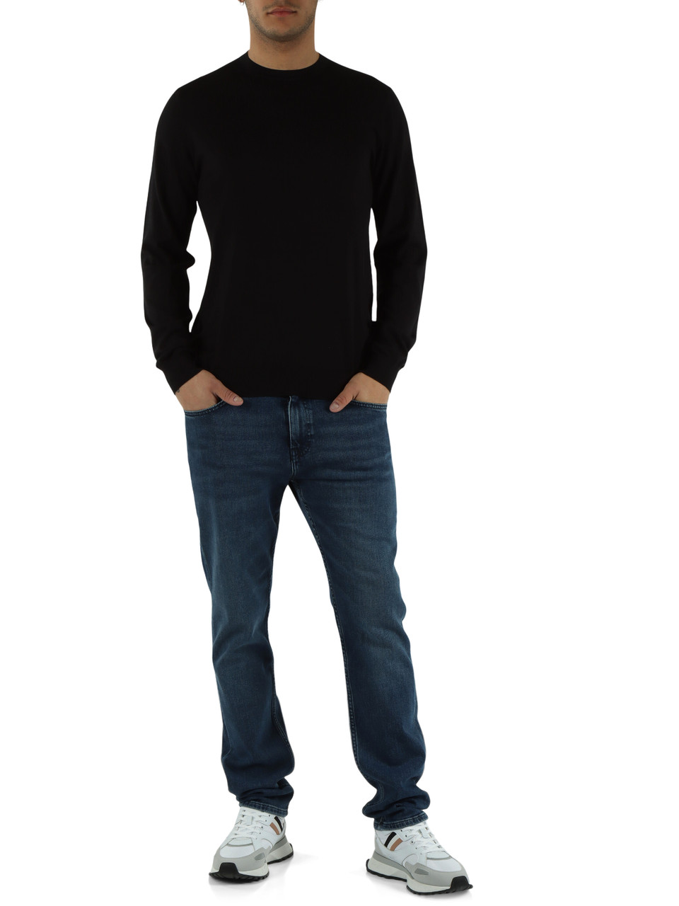 NERO | Maglia girocollo in cotone ultrafine