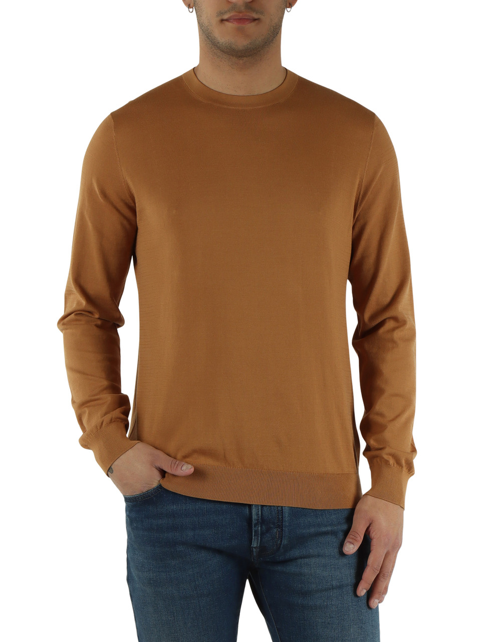 CAMMELLO | Maglia girocollo in cotone ultrafine