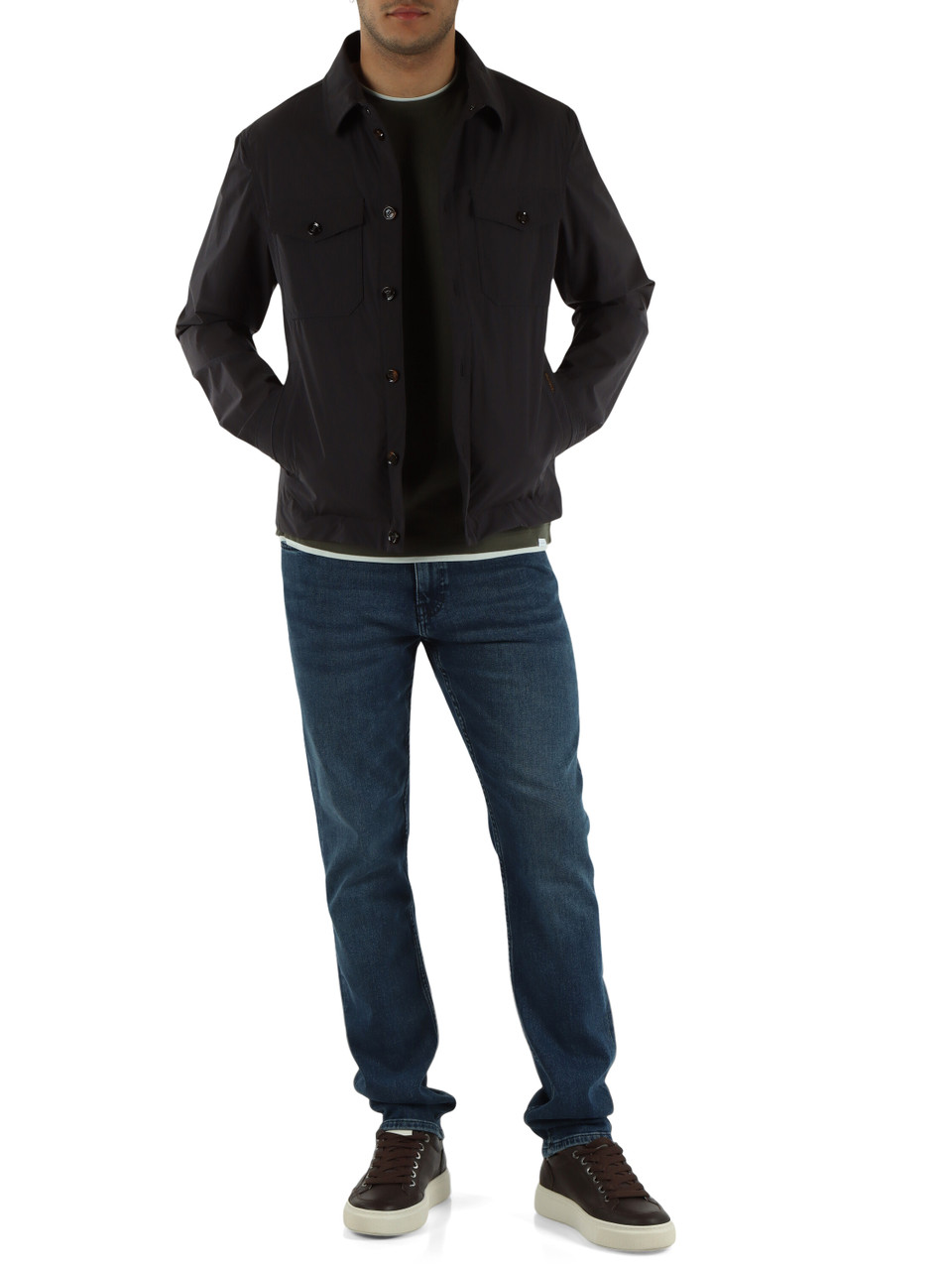BLU | Overshirt in tessuto bielastico idrorepellente ADE-AC