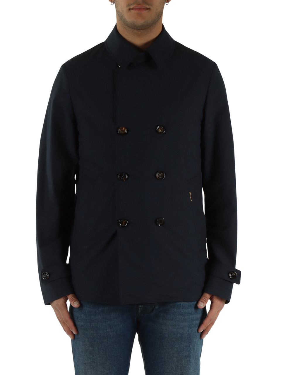 BLU SCURO | Giacca doppiopetto in tela di cotone e lino SCAP-ARQUA-WFC