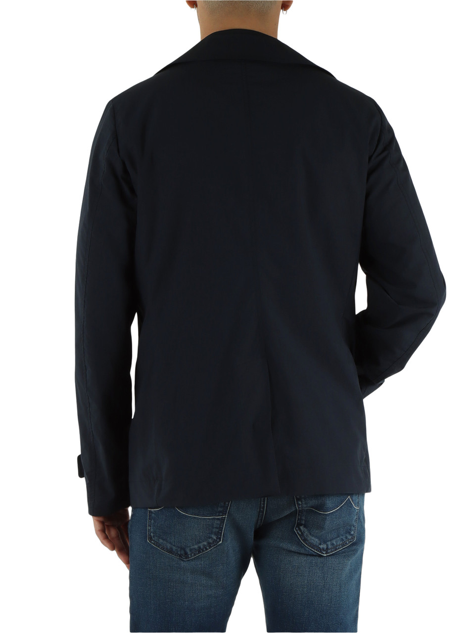 BLU SCURO | Giacca doppiopetto in tela di cotone e lino SCAP-ARQUA-WFC