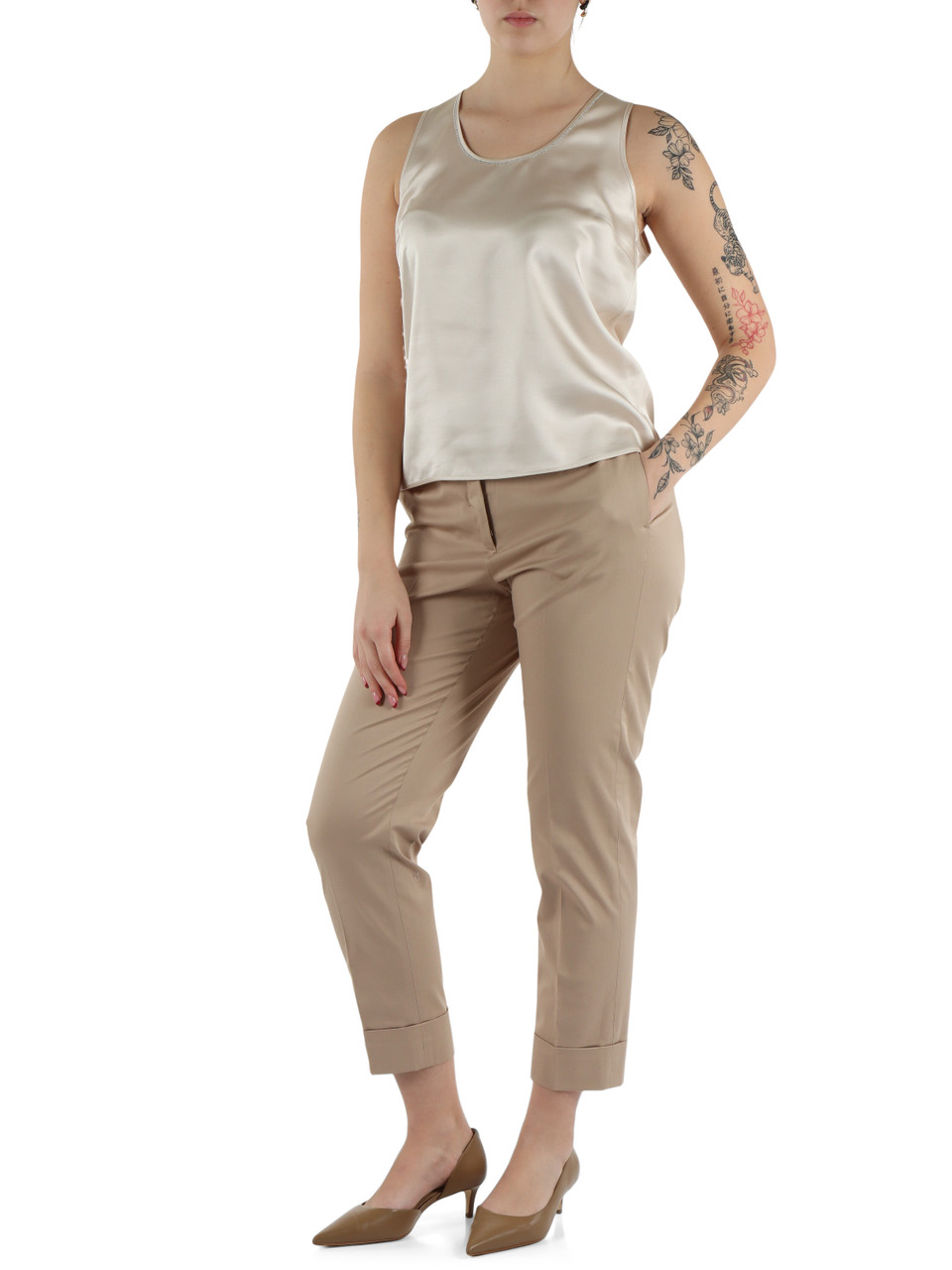 NUDE | Top in satin di viscosa