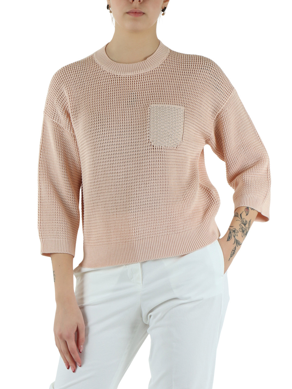 ROSA | Maglia in cotone con dettagli decorativi