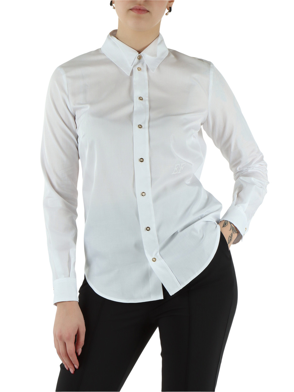 BIANCO | Camicia in cotone con doppio colletto