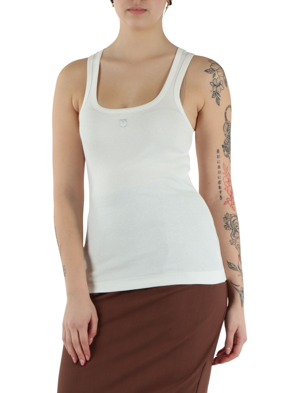 OFF WHITE | Canotta a costine CALCOLATORE con stampa logo