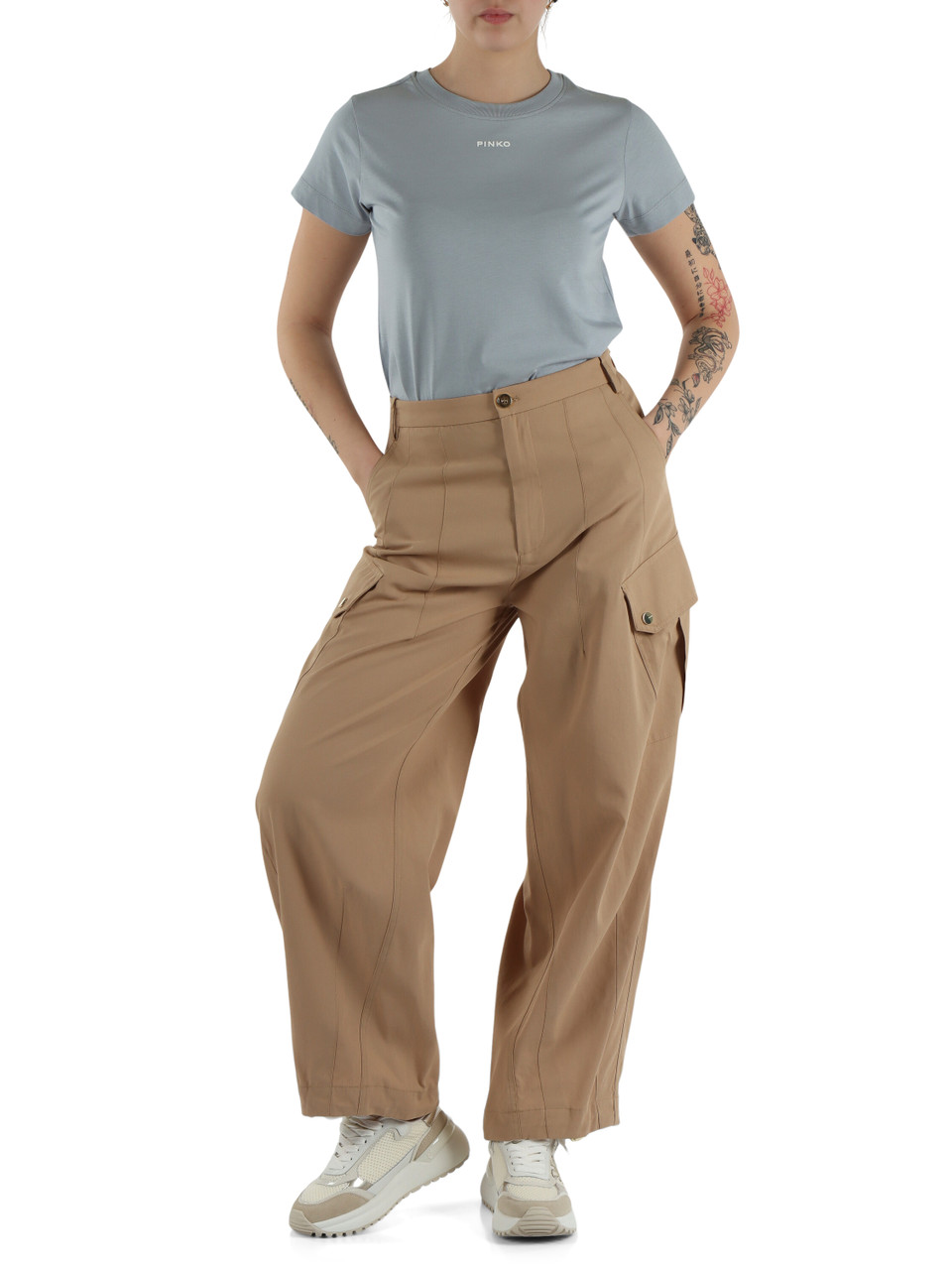 CELESTE | T-shirt in cotone BASICO con scritta logo