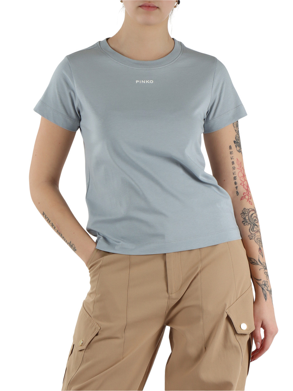 CELESTE | T-shirt in cotone BASICO con scritta logo