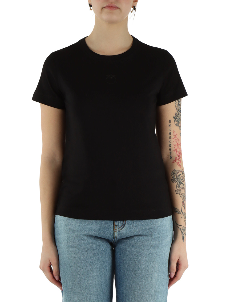 NERO | T-shirt in cotone BUSSOLOTTO con ricamo logo