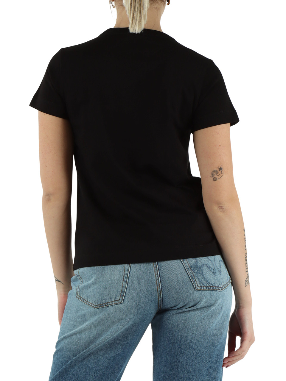 NERO | T-shirt in cotone BUSSOLOTTO con ricamo logo