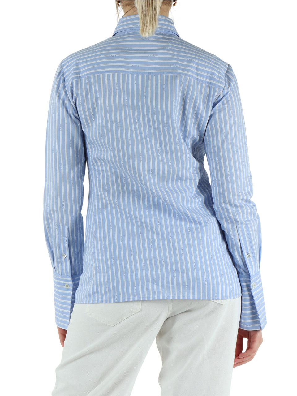 AZZURRO | Camicia in cotone CATHLEEN con colletto a lancia