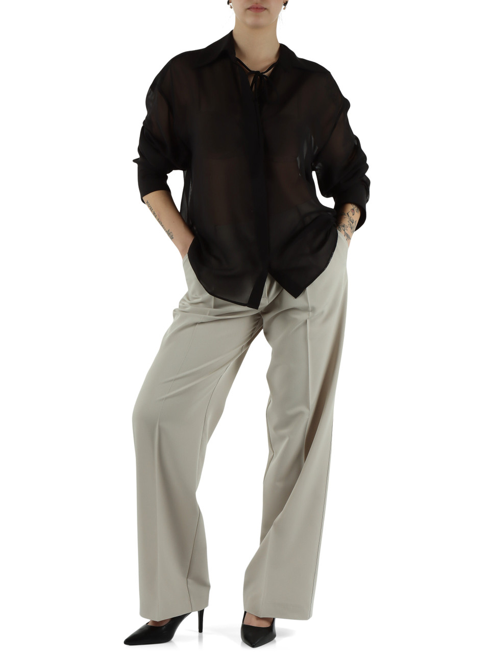 NERO | Camicia in georgette ANANAS