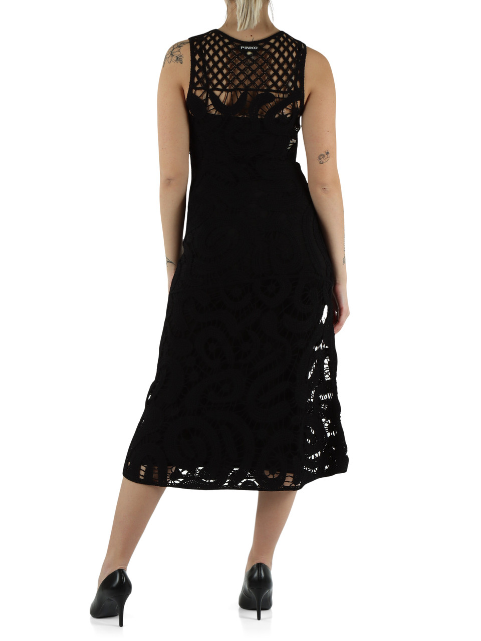 NERO | Abito midi crochet BUFERA