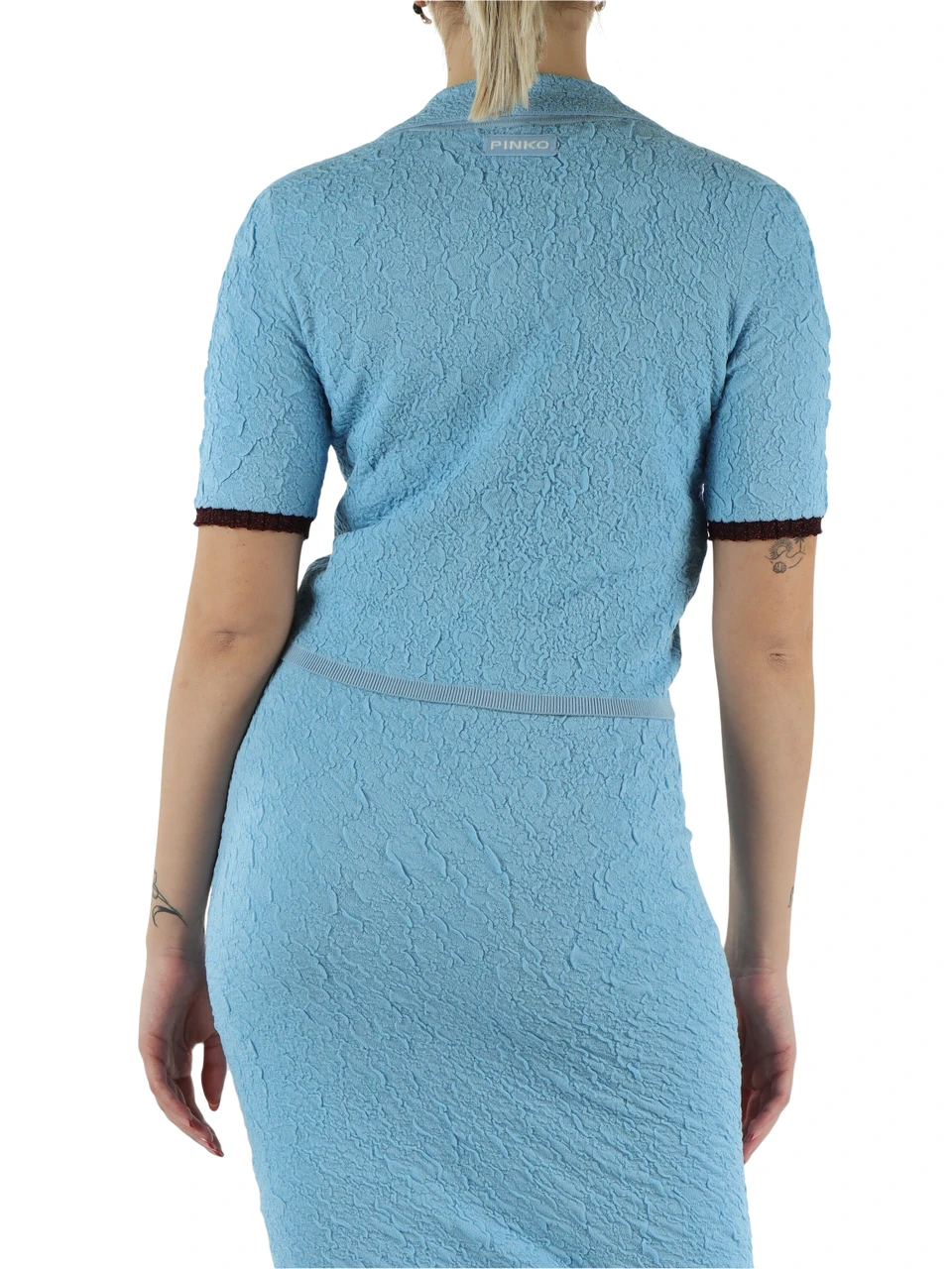 AZZURRO | Cardigan cropped LAMPO in misto viscosa