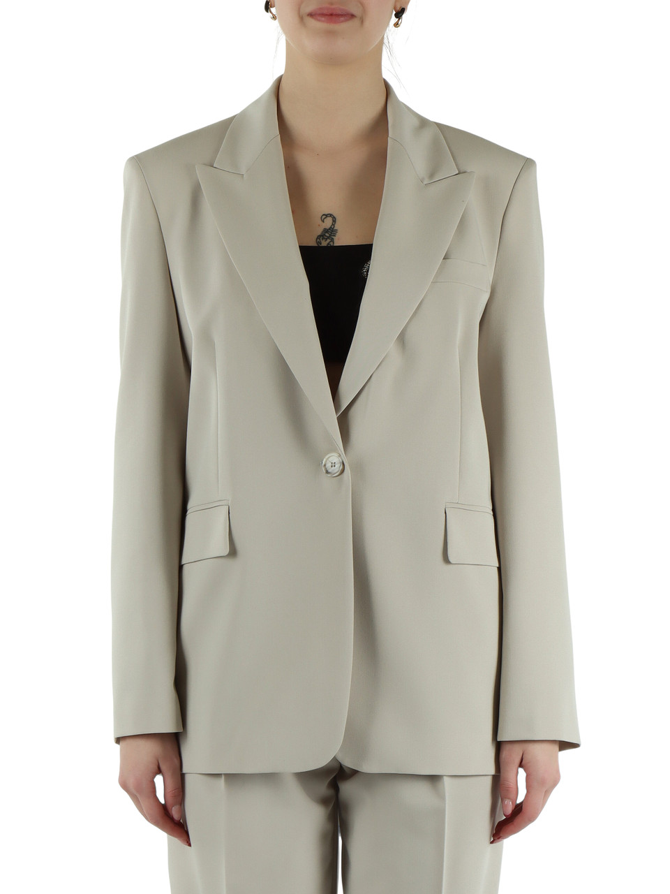 GRIGIO CHIARO | Giacca monopetto in misto viscosa DEDDY