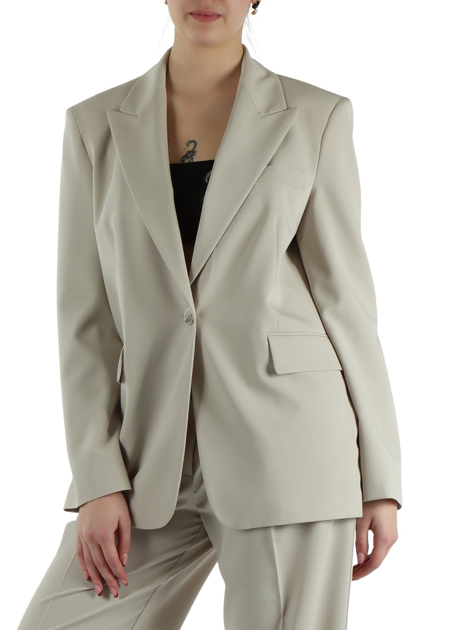 GRIGIO CHIARO | Giacca monopetto in misto viscosa DEDDY