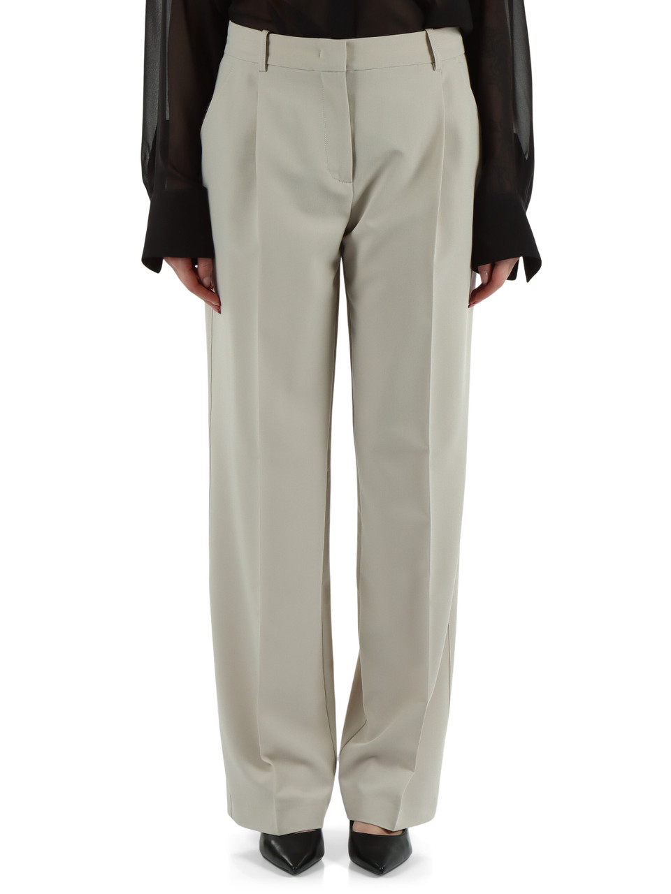 GRIGIO CHIARO | Pantalone in misto viscosa PAULA