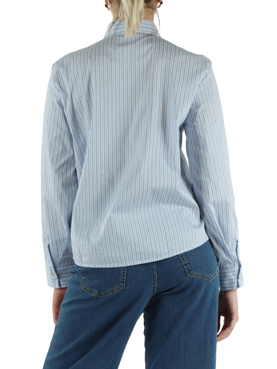 AZZURRO | Camicia con strass MULTI in misto cotone