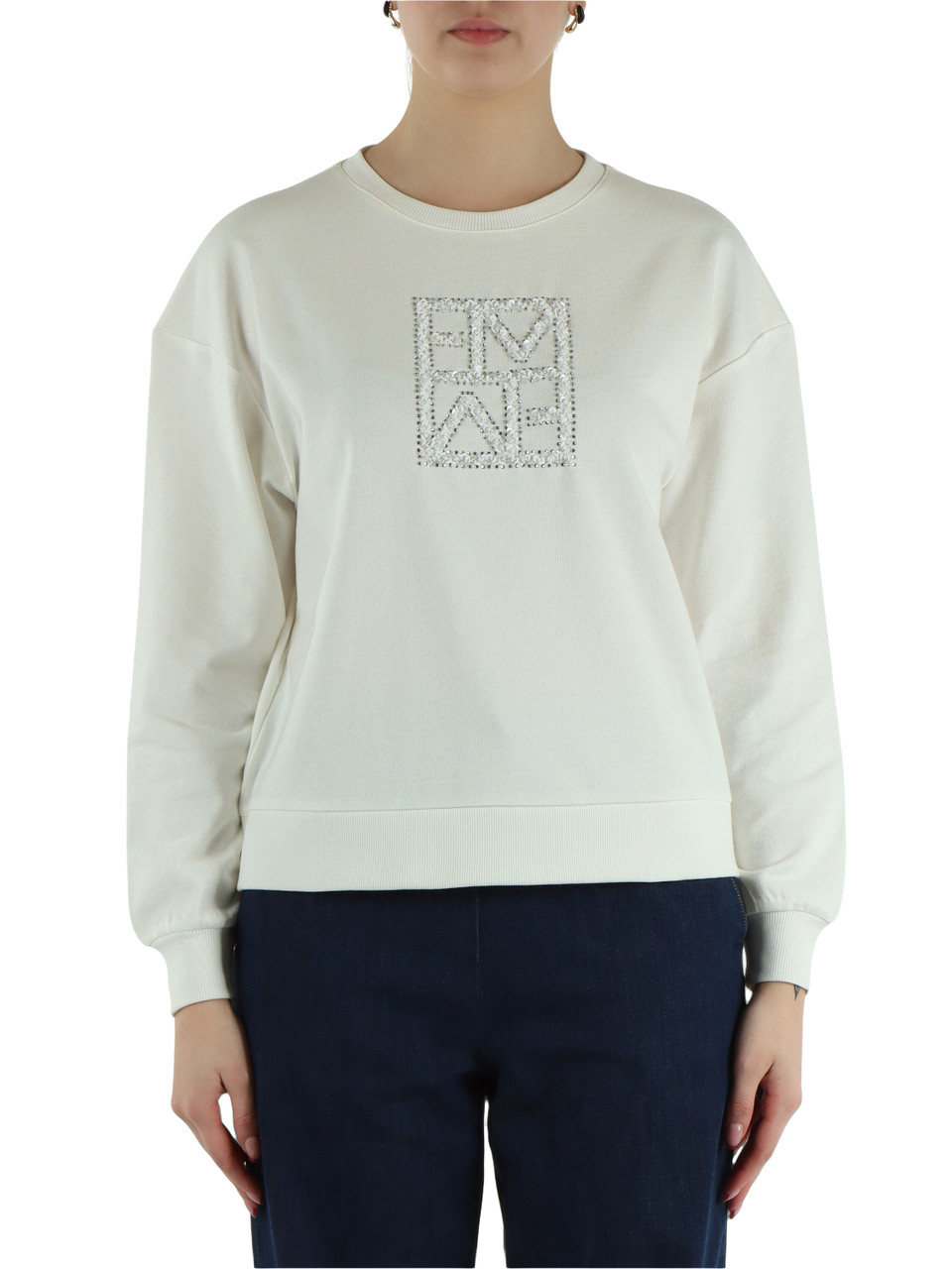 OFF WHITE | Felpa in misto cotone garzato ARMONY